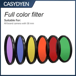 Colorful Colour Filter Color Filtors Camera Full Red Yellow Green Blue 58 mm For DSLR SLR Camera