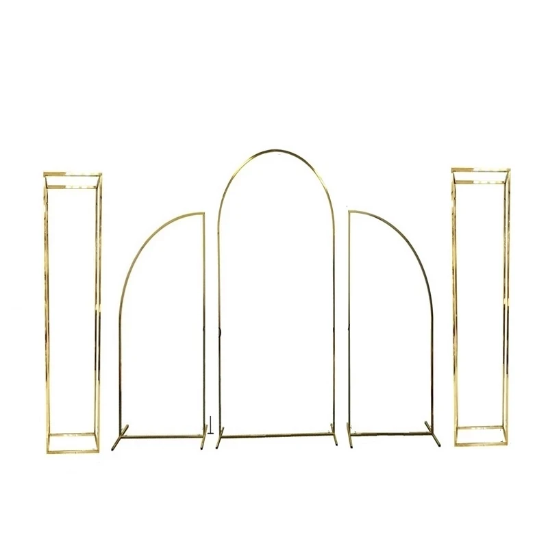 

Wedding arch Gilded Shelf Wrought Iron Screen Arches Frame party Backdrop Decor Props Geometry Flower Stand