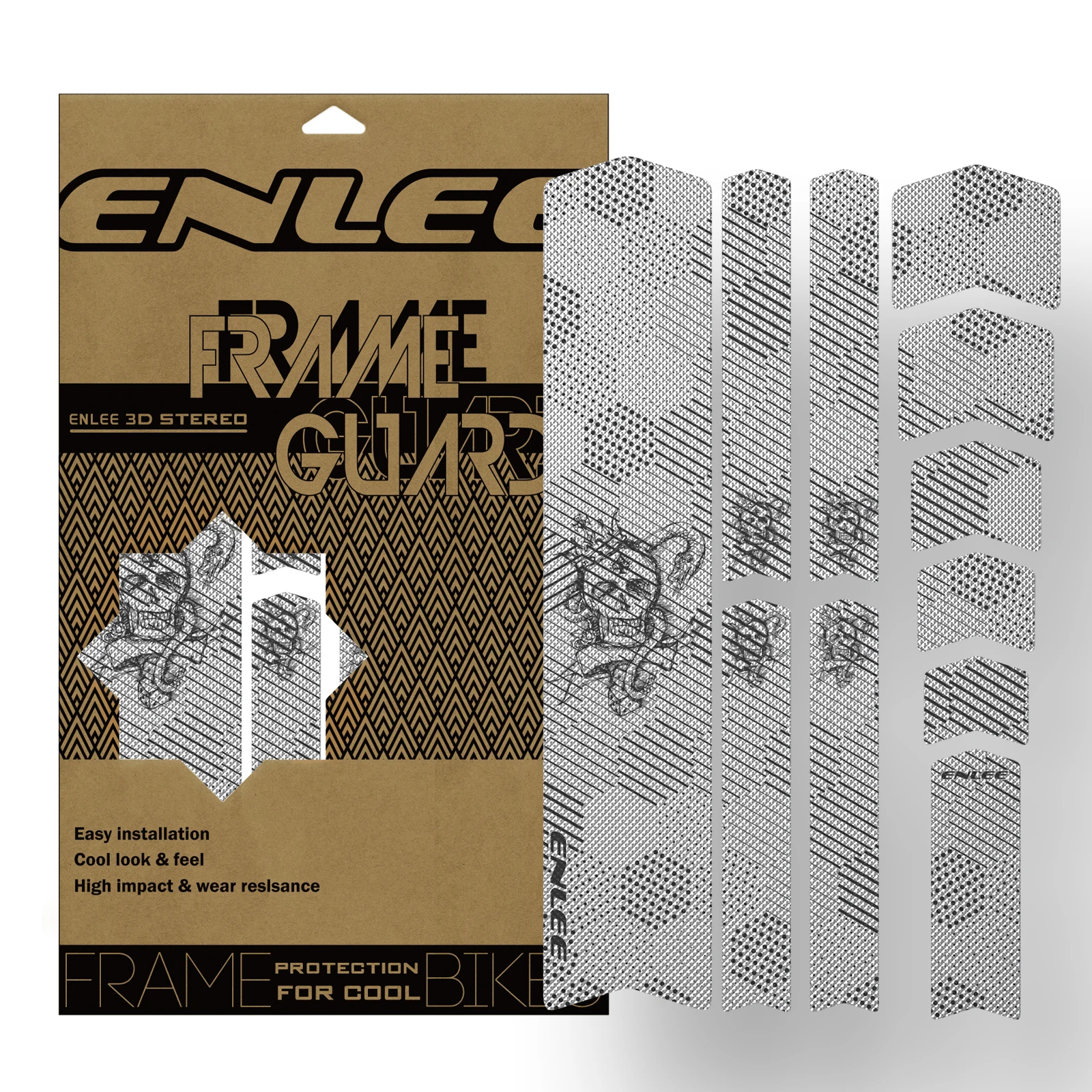 ENLEE Protection Cadre Vélo - Autocollants Guidon Et Pédalier Anti-Rayures Pour VTT Et Vélo De Route