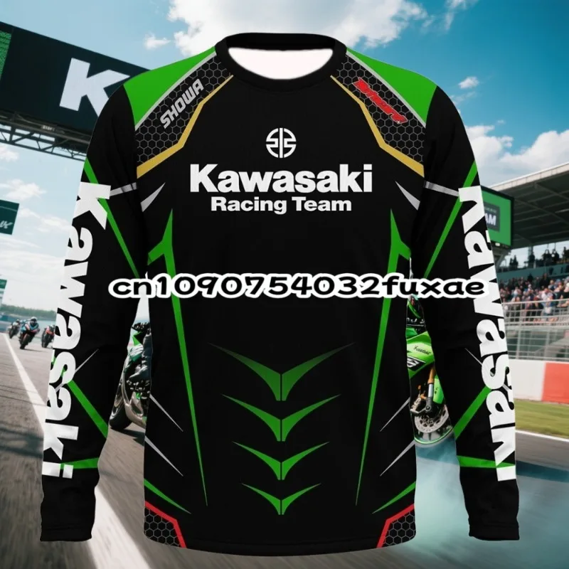 

Новая летняя быстросохнущая дышащая рубашка Kawasaki с длинными рукавами, тонкий дизайн для езды на мотоцикле, удобная рубашка с длинными рукавами