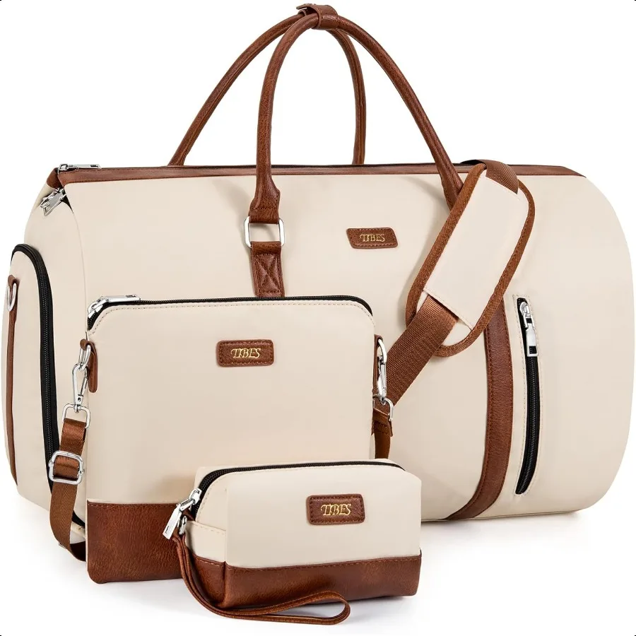

Convertible Garment Duffel Bag for Travel Carry On Garment Bags With Toiletry Bag Large Weekender Bag for Men Women 2 in 1 Hang