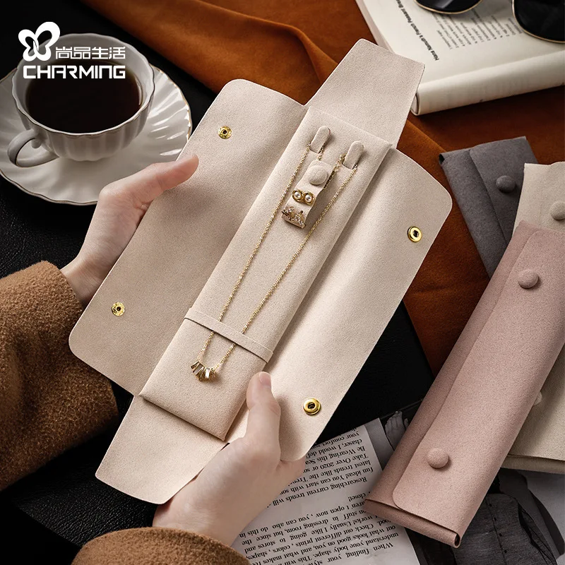 Snap On Jewelry Storage Bag Portable Travel Accessory Storage Bag High-End Necklace Ring Earring Storage Bag