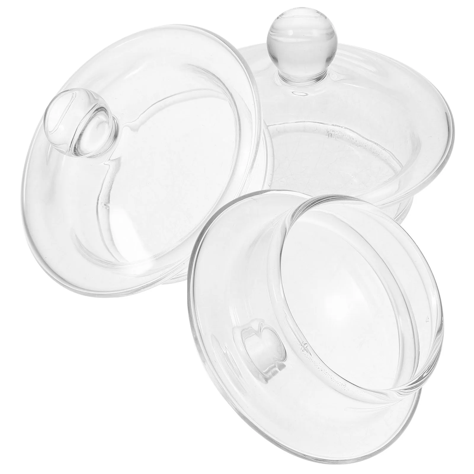 3Pcs Tea Pot Lid Glass Replacement Covers Heat-Resistant Clear Round Transparent Teaware Lids for Kettle Tea Brewing