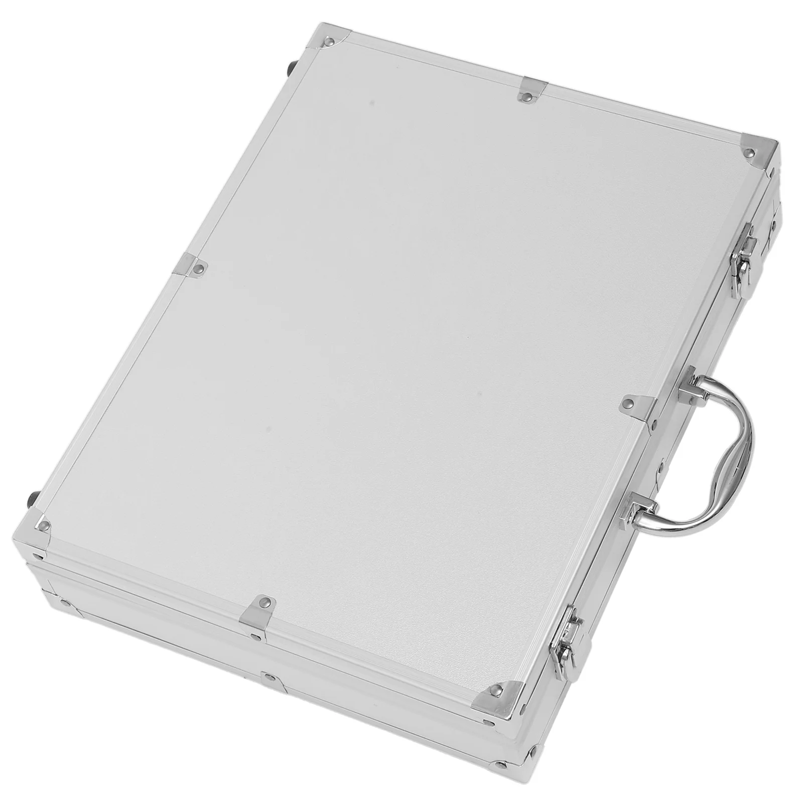 Aluminum Toolbox 08 Silver White Rectangular Case for Tools Parts Jewelry Medicine Large Capacity Safe Multifunctional