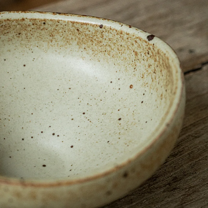 

Japanese Style 5 Inch Handmade Pottery Bowl Unique Shaped Salad Dish for Restaurant