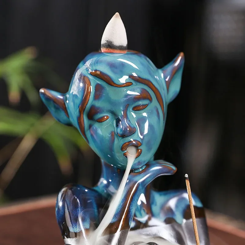 Backflow Incense Burner, Fairy Lady Ceramic Holder, High-Temperature Tray, Overglaze Decorative Piece, Artistic Aroma Diffuser