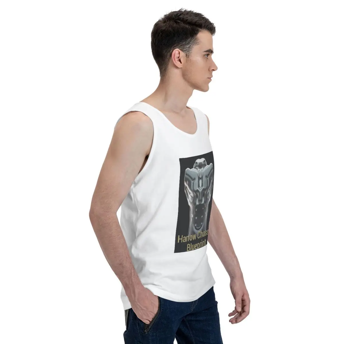 Harrow Chassis Blueprint Warframe Tennoc 100% Cotton Men's Sweatshirt Vest Sleeveless Clothing Tees Men Tank Tops T-shirt
