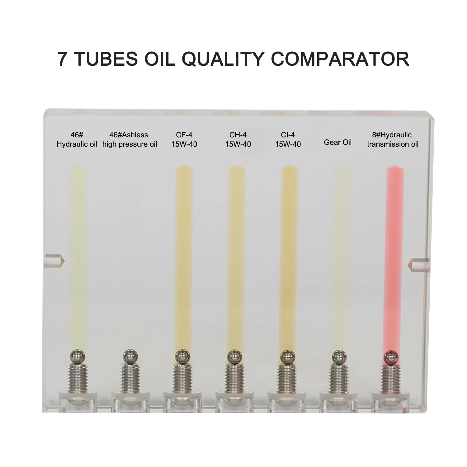 7 tubi Comparateur di qualità dell'olio per automobili Trasmissione Tester di viscosità dell'olio Comparateur Dimostrazione del tester per vetro trasparente