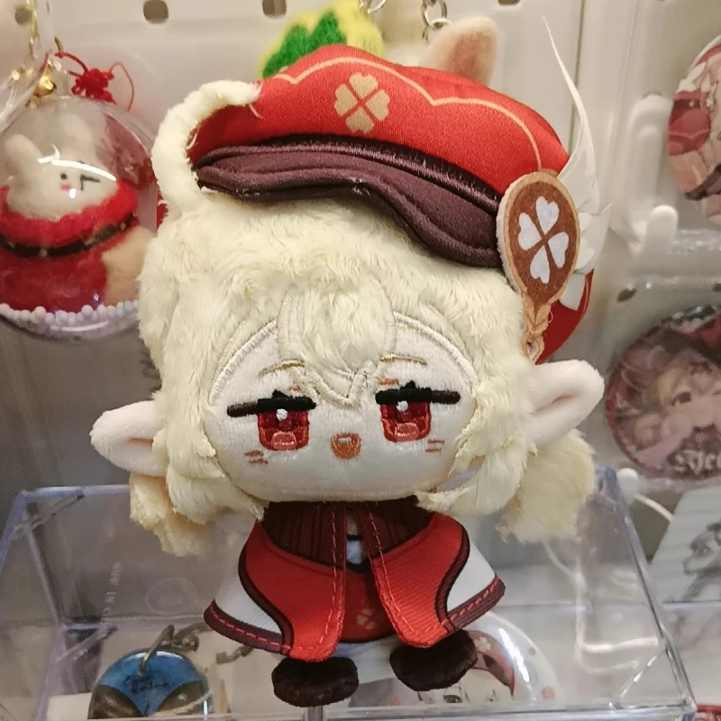 12cm Anime Game Genshin Impact Klee Keqing Kawaii Cosplay Dango Plush Stuffed Doll Bags Mini Soft Plushies Keychain Toys Gift