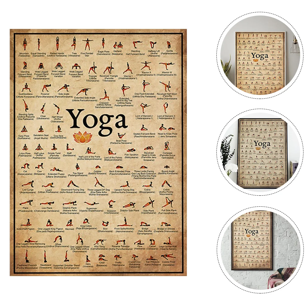 Yoga Poster Decoration Home Accessory Canvas Replaceable Wall Picture Fitness Decorative Wear-resistant