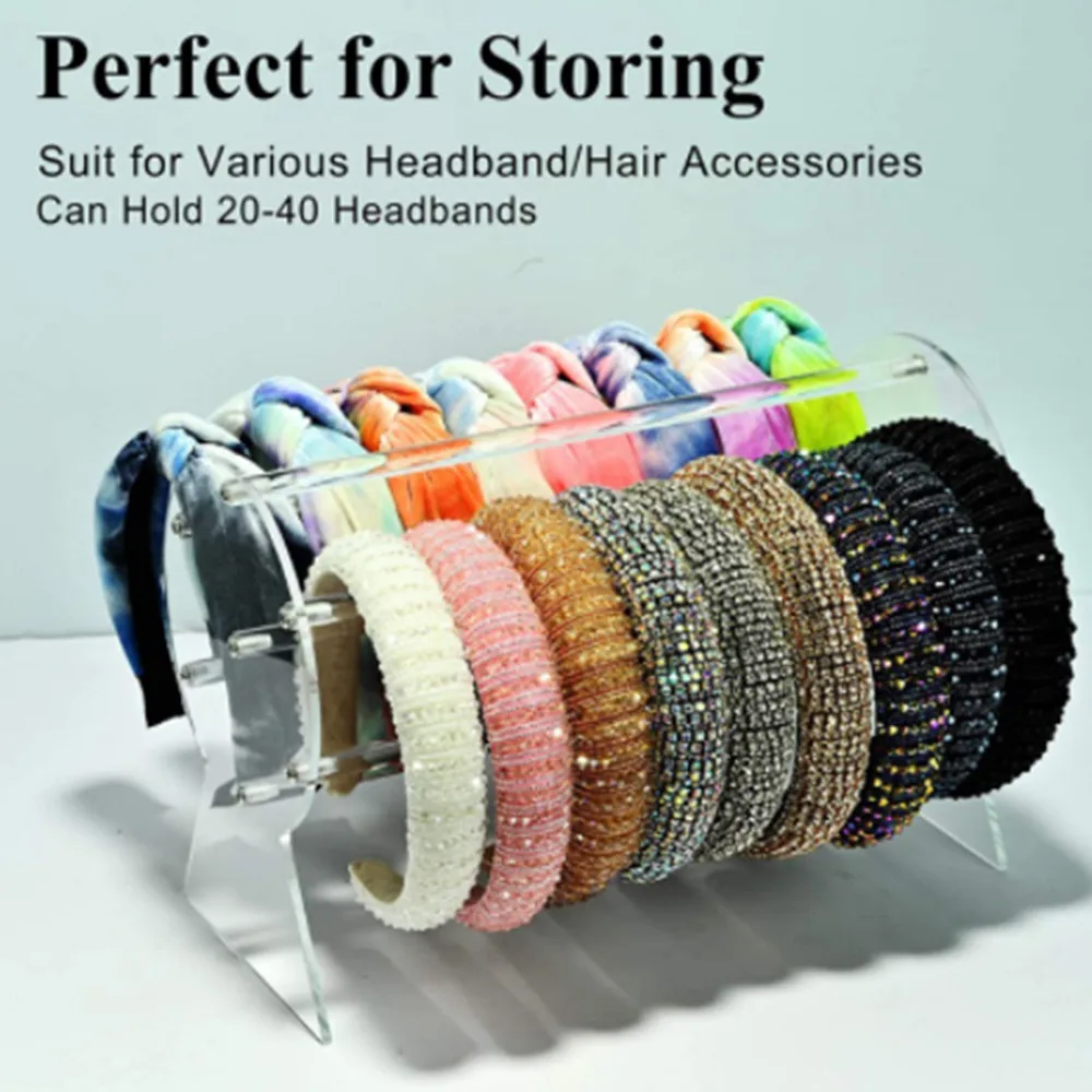 

Transparent Headband Holder Acrylic Hair Band Bracelet Display Storage Rack Multipurpose Jewelry For Home Living Room Bedroom