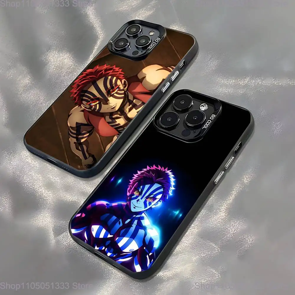 

Rengoku A-Akaza D-Demon S-Slayer Phone Case For iPhone 16,15,14,13,12,11,Pro,XS,Max,Plus,Mini Black Candy Matte Shockproof Cover
