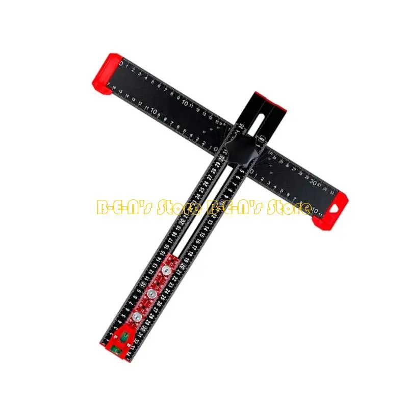 Y1AD Sturdy Aluminum Ruler With 3 Functions For Marking Punching And Positioning Work