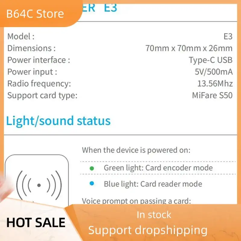 

B64C 2X TTLOCK Smart Card Encoder NFC 13.56M M1 IC Card Reader RFID Chip For TT Hotel TT Renting System Software Hotel