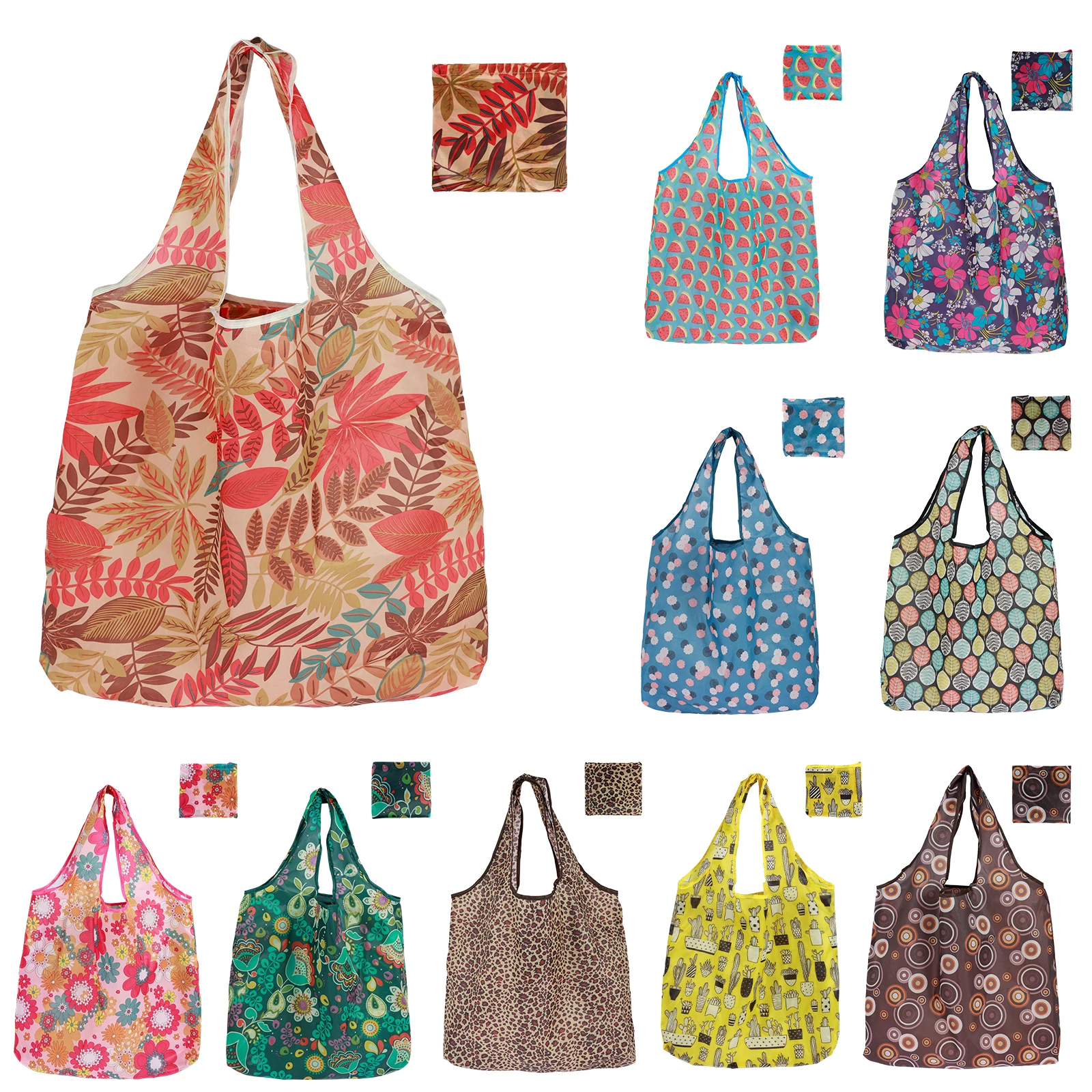 Grocery Bags Large Capacity Shopping Bags 10 Pack Eco-Friendly Tote Bags Washable Foldable Bags for Groceries, Home Storage