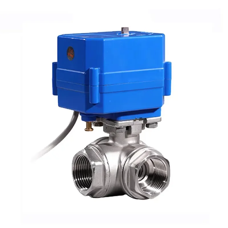 COVNA 15N Series DN20 3/4 Inch 3 Way L Port 12V DC CR2 2 Wire Auto Return Stainless Steel Electric Water Flow Control Valve