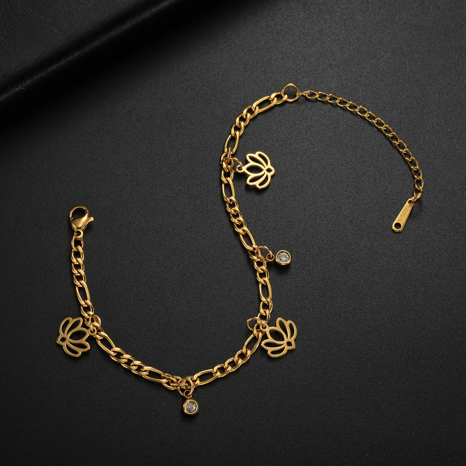 Kkjoy Mode Klassische Edelstahl Hohl Kleine Lotus Blume Armband Fußkettchen Für Frauen Trend Schmuck Party Geschenk Großhandel – Detail 28