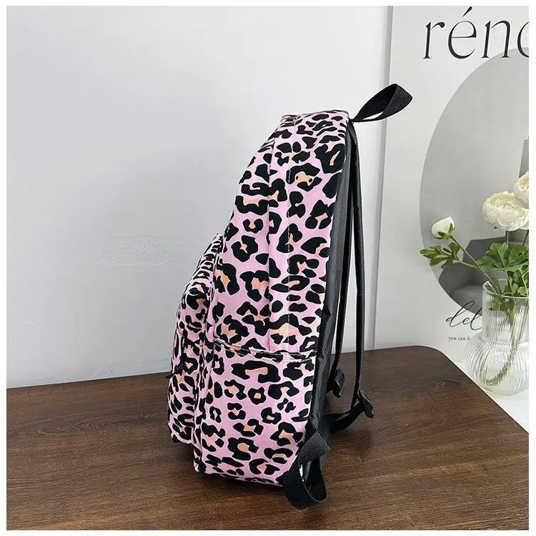 Mochila De Viagem De Padrão De Leopardo, Moda Bookbag