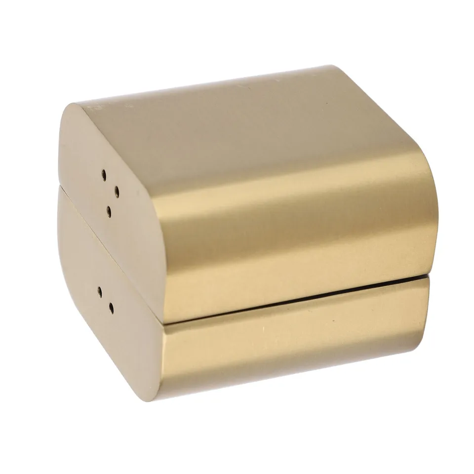 Lot De 2 Sucriers Avec Cuillères - Salière Acier Inoxydable Doré 7x8,3x10,5 Cm, Résistant Et Élégant