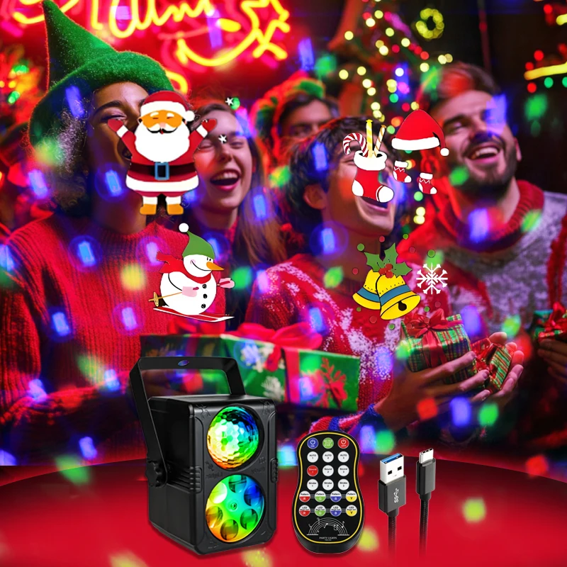 

LEDChristmas Snow Projection Light Disco Pattern USB Power Stage Light, Used for Home, Room, Wedding, Party Decorat