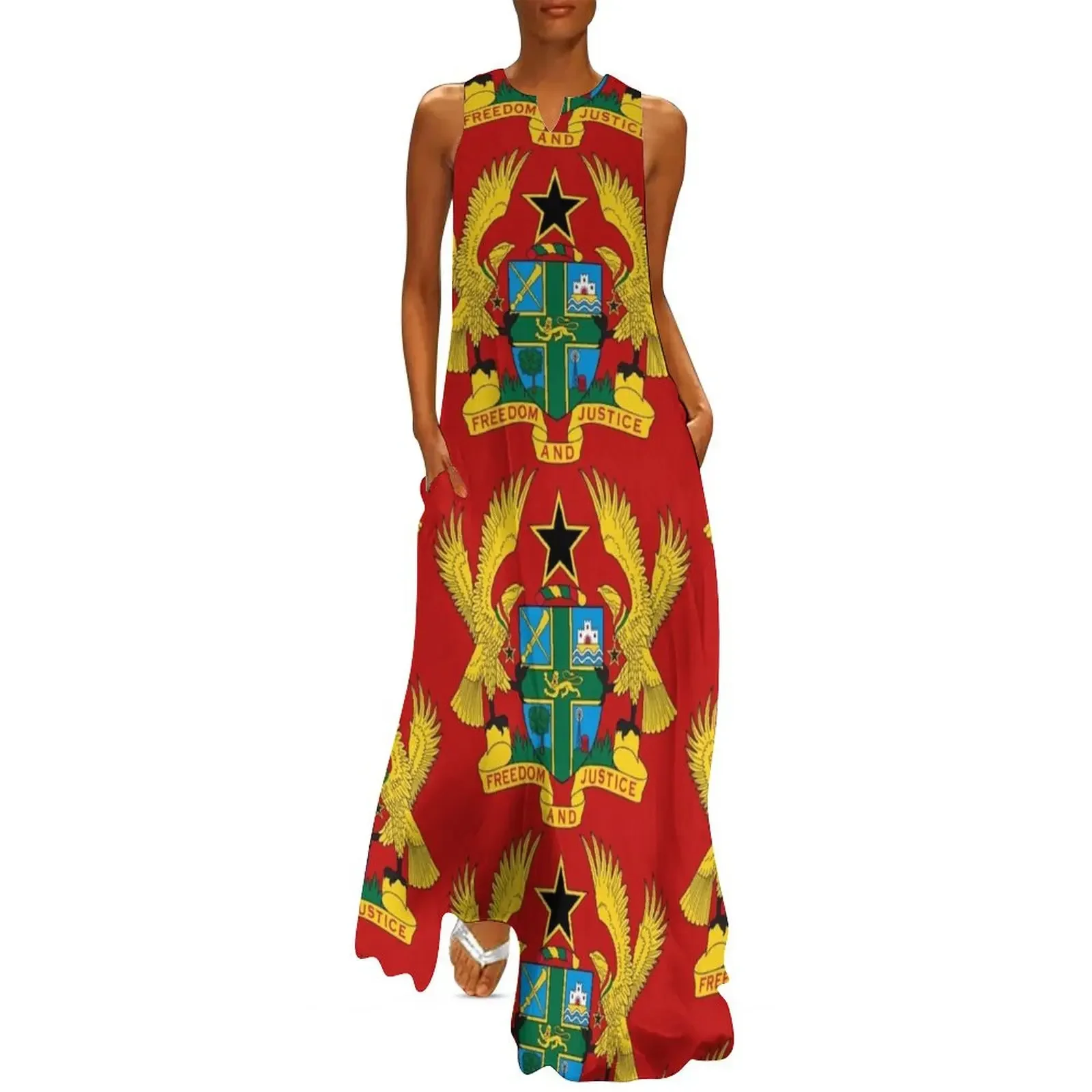 

Ghana Coat of Arms Long Dress dresses ladies 2025 summer women clothing 2025 new arrivals dresses women summer 2025 Dress
