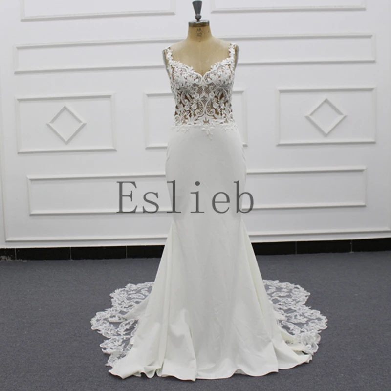 Eslieb New Arrival 2024 High Custom made Wedding dress Backless strapless Sleeveless Floor-Length Mermaid wedding dresses