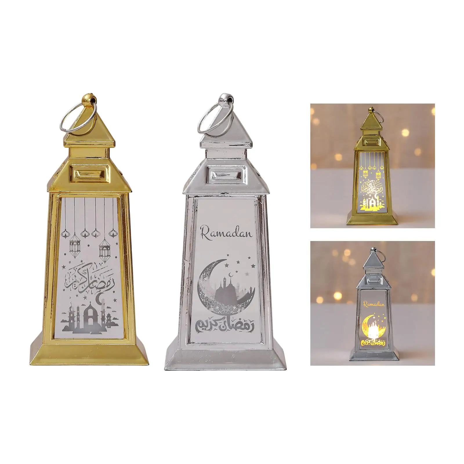 رمضان فانوس ضوء عطلة ديكور القمر نمط مسلم الجدول مصباح للهدايا