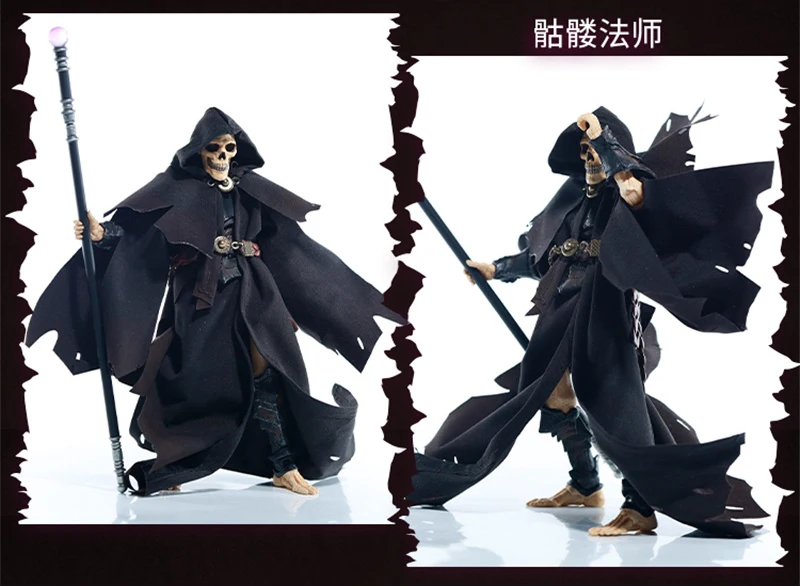 1/12 Soldato Maschile Vestiti Quattro Cavalieri Mitica Legione Scheletrico Mago Veste Mantello Accessori In Pelle Misura 6 "Action Figure Del Corpo