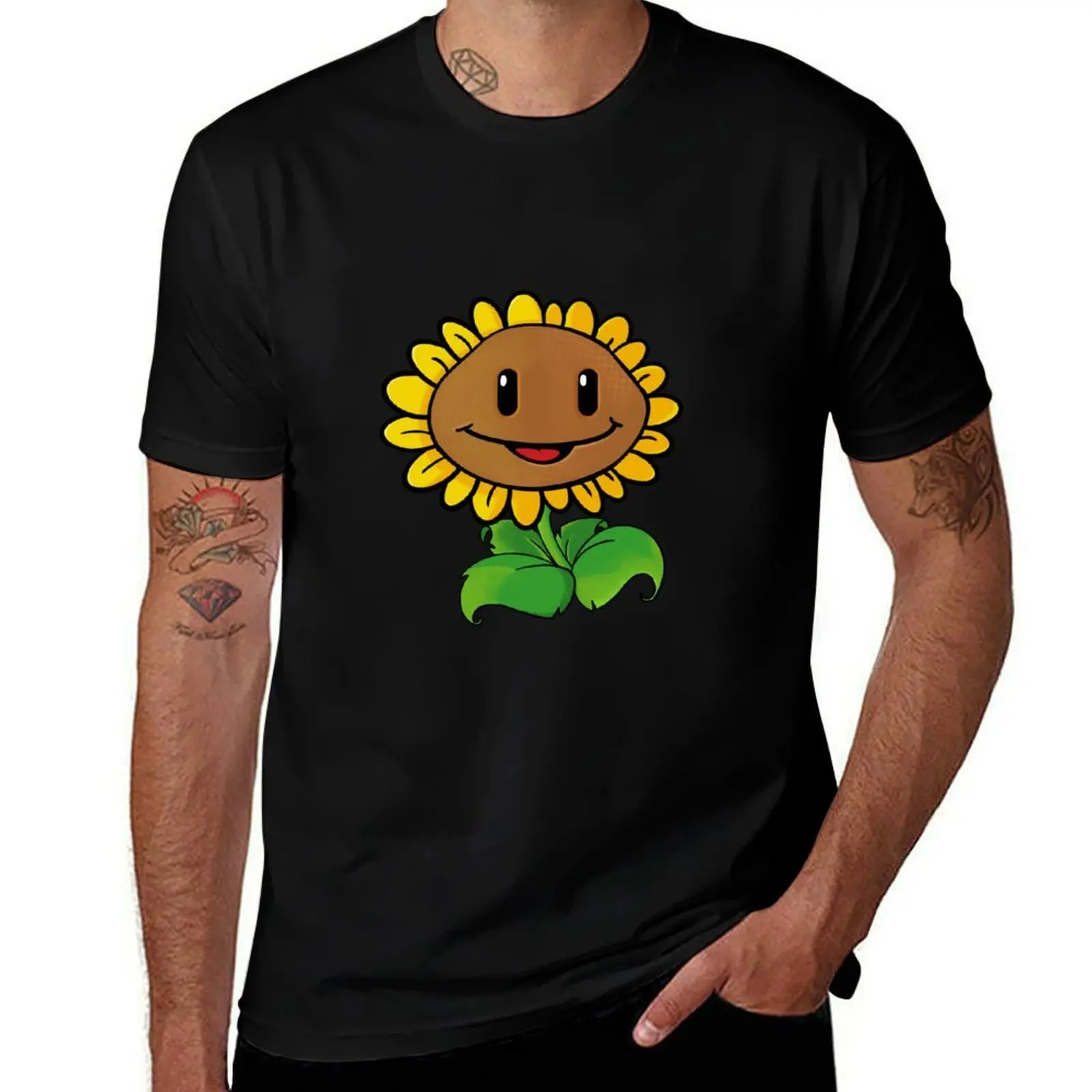 Plant vs. Zombies Sunflower T-Shirt man t shirt cotton T-Shirt