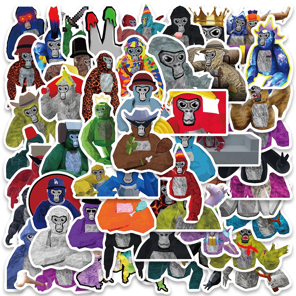 50pcs Hot Game Gorilla Tag Stickers Funny Monkey Graffiti Decals Laptop Luggage Skateboard Scrapbook  Water Bottle Phone Sticker