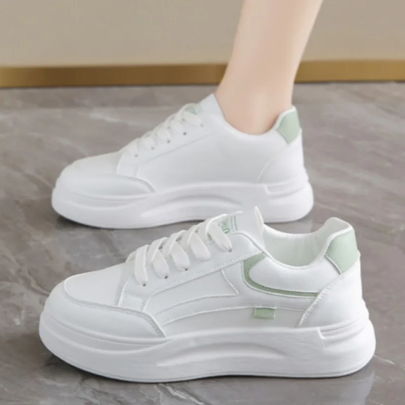 

Women Spring Autumn Shoes Comfortable Flats Casual Little White Shoes Breathable Jogging Shoes Low Top Round Toe Vulcanized Shoe