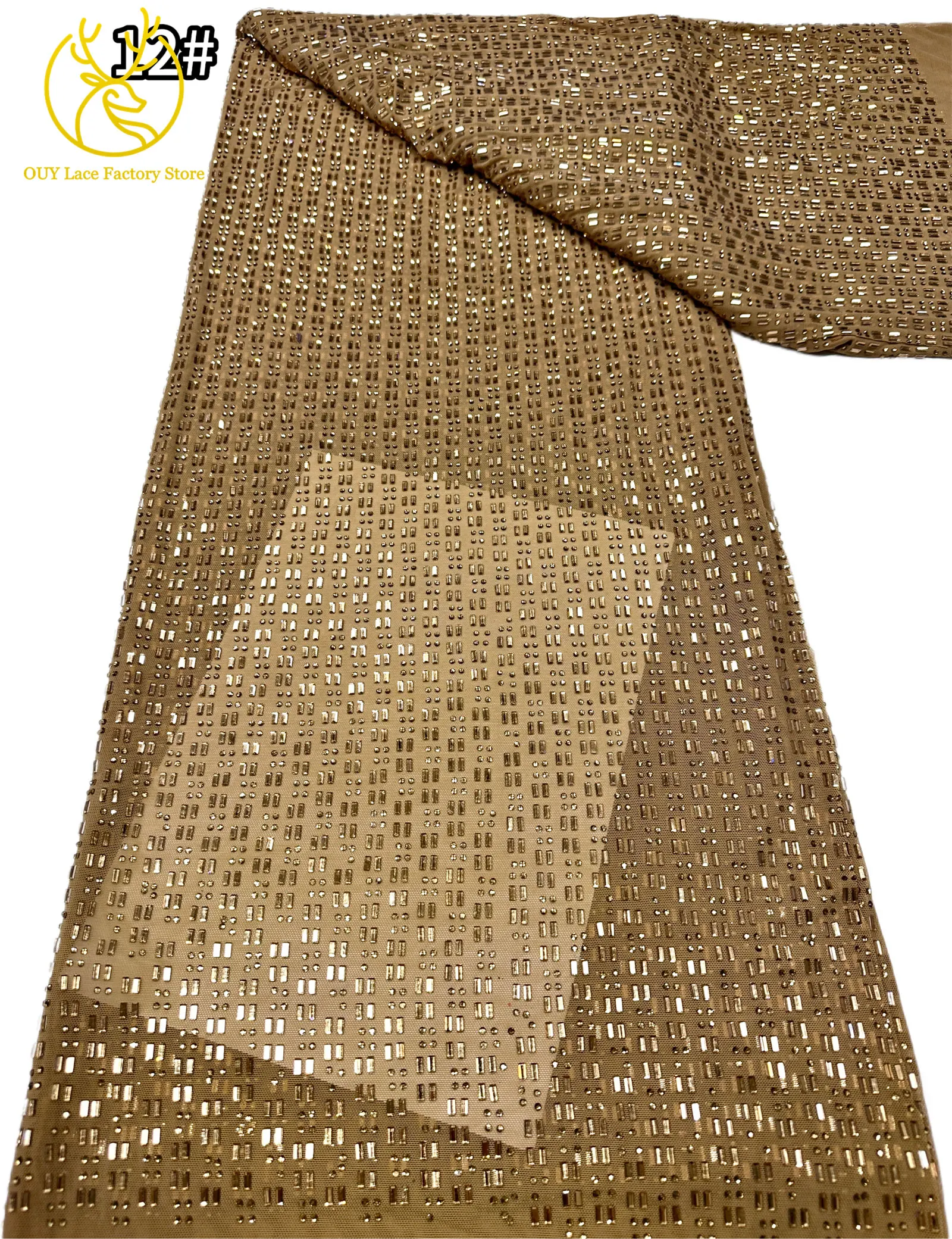 Königsblauer Österreichischer Glasdiamant-Stretch-Spitzenstoff Königlicher Luxus Französischer Tüll Afrikanischer Spitzenstoff für Brautkleider – Detail 21
