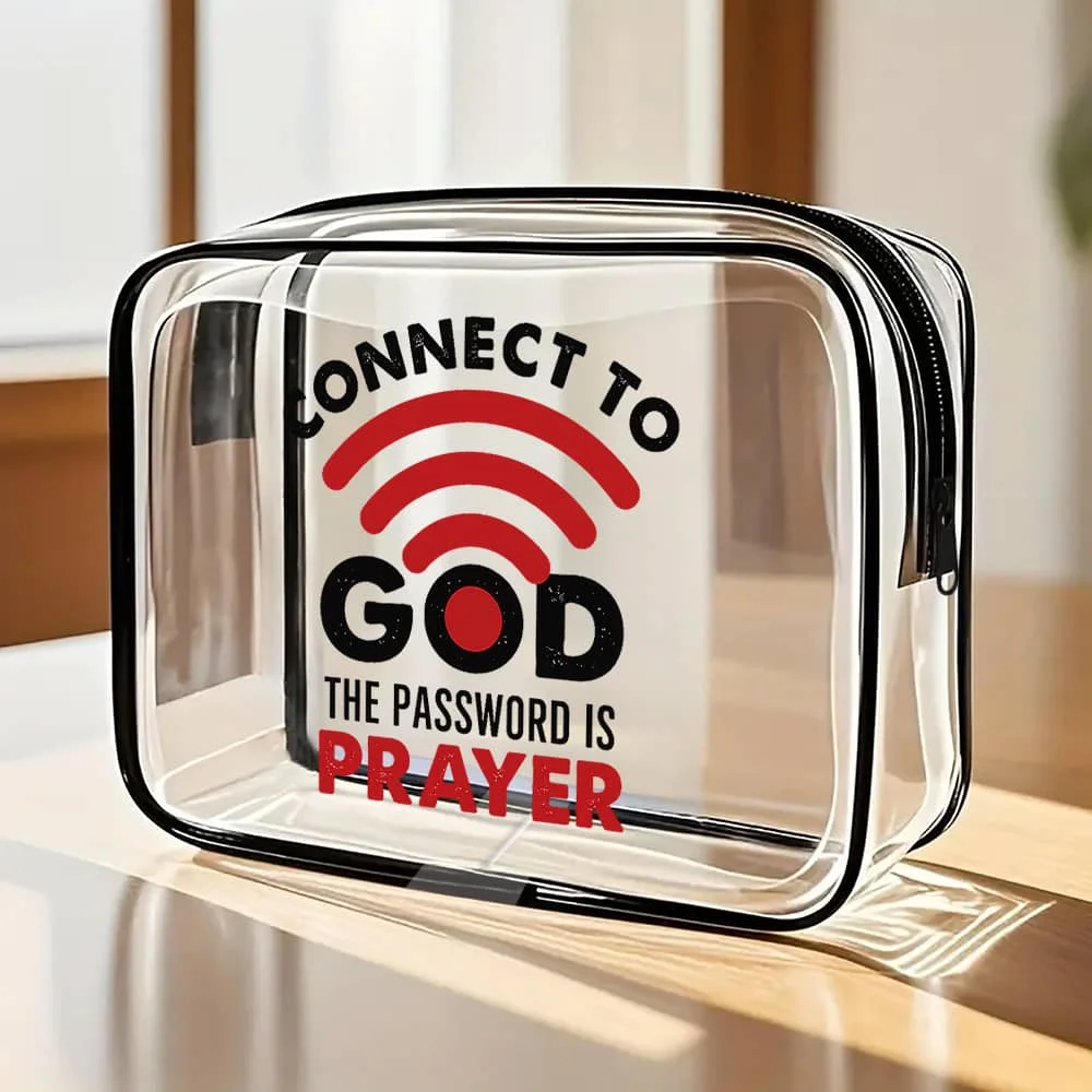 Connect To God, The Password Is Prayer Print, All Seasons - Small Cosmetic Bag For Purse, Tote Bags For Women