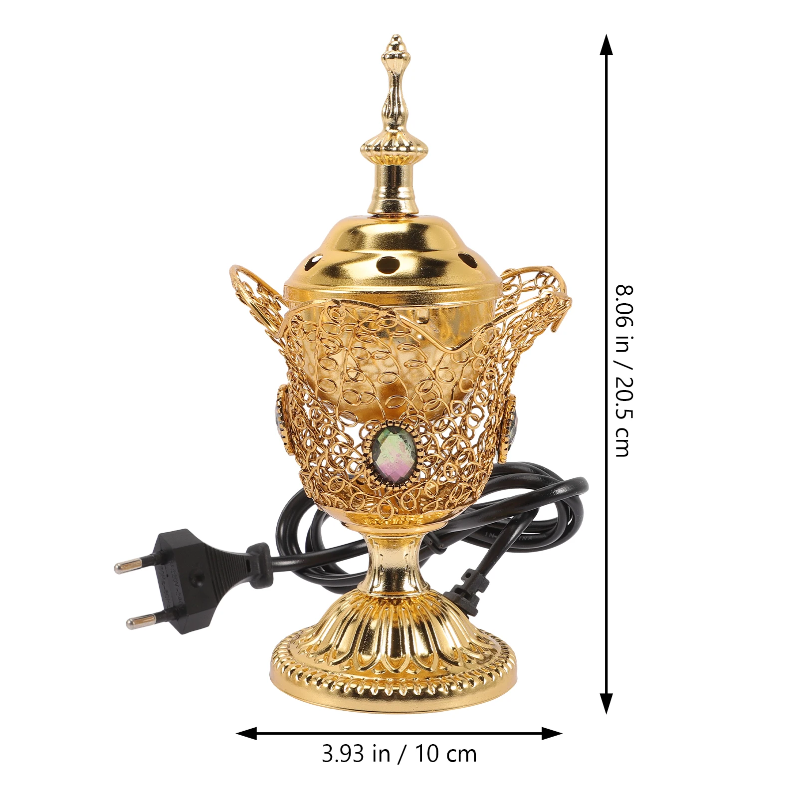 EU Plug Electric Burner Arabian Middle East Church Censer Metal Burn Metal Burner Stove For Yoga Spa Decor