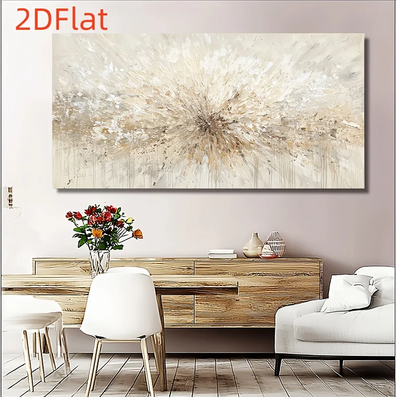 

2D/Flat 1pc Modern Abstract Canvas Wall Art - Frameless Beige Textured Modern Classic Decorative Painting for Living Room Decor