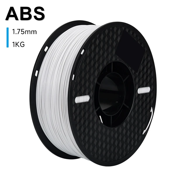 KINGROON ABS Filament 1kg 1.75mm Hoge Sterkte Engineering ABS Kunststof voor 3D Printer, 3D Printmateriaal Zwart Wit Grijs