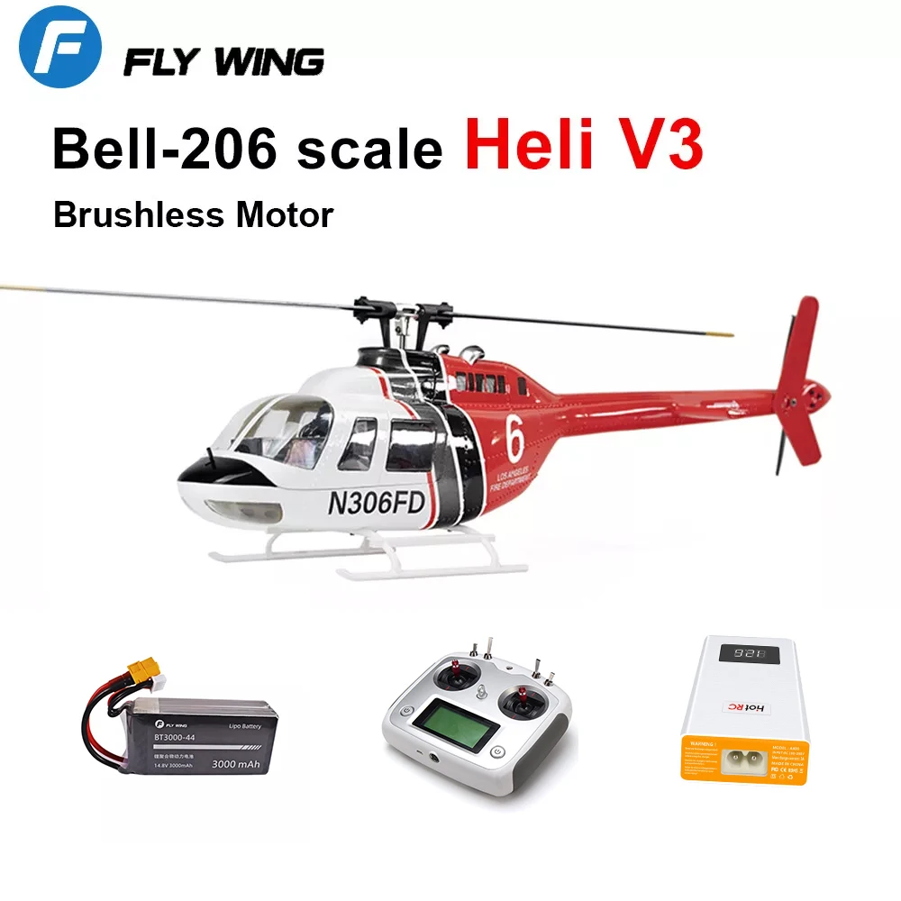 FLY WING Bell 206 V3 470 CLASS 3D GPS RC Helicopter RTF