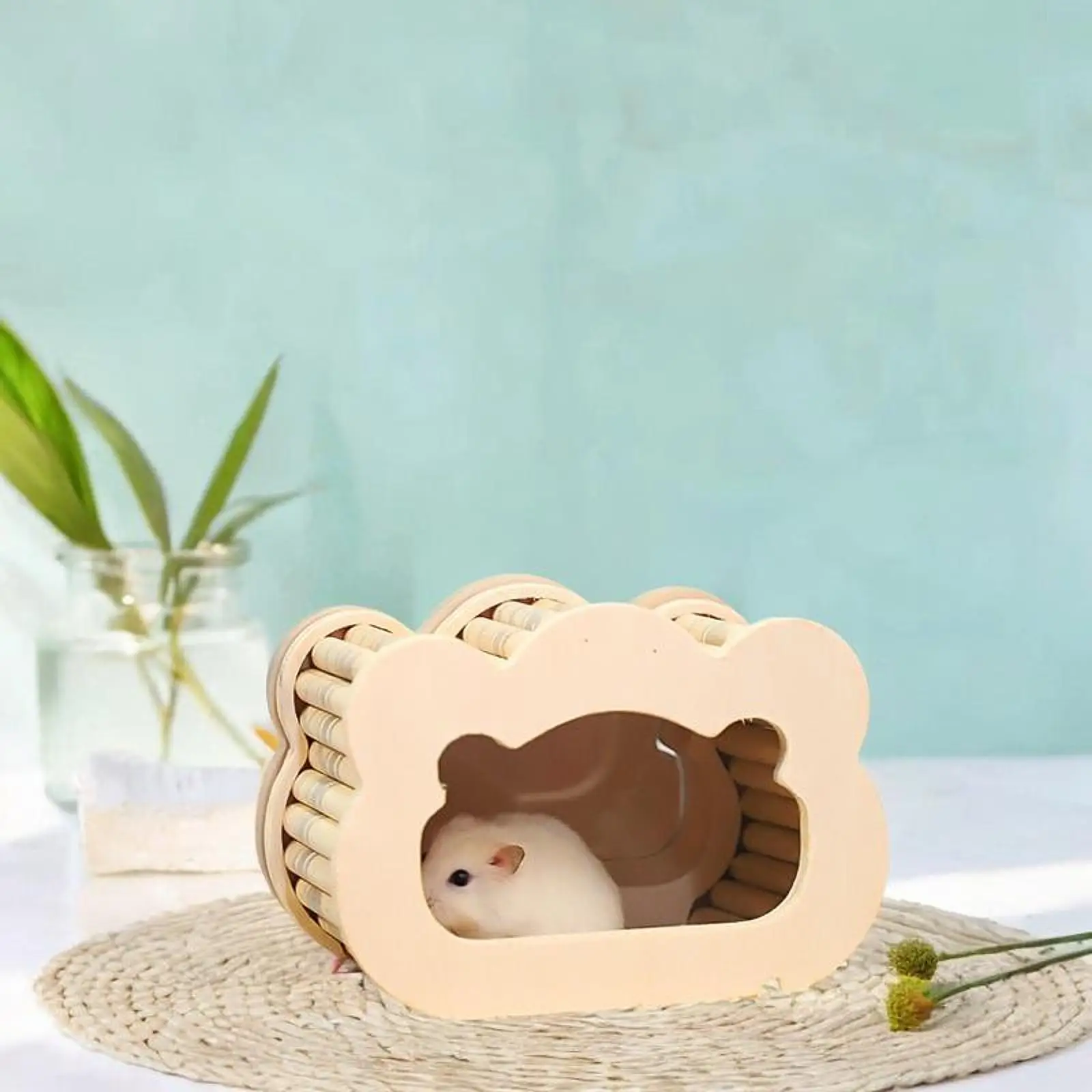Esconderijo de madera para hámster, cabana oculta, jaula DIY, nido ventilado, descanso para juegos, casa de animales pequeños, jaula para habitación, accesorio, juguete para correr