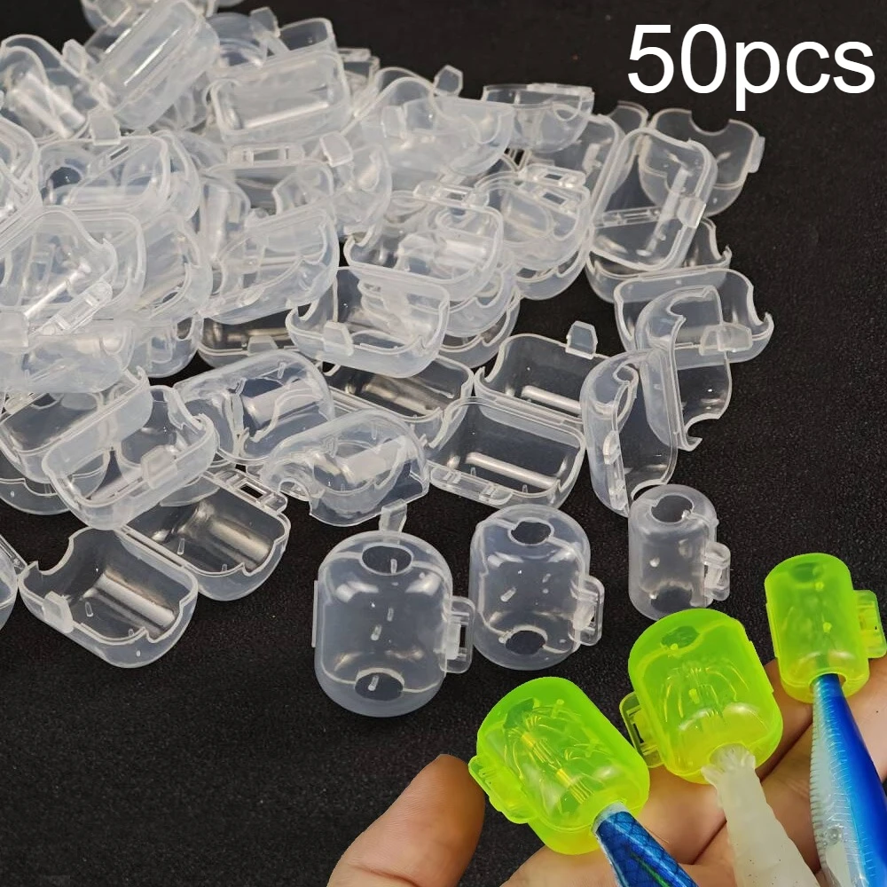 50 stücke Tintenfisch Jig Köder Schutz Kit Tintenfisch Jig Haken Abdeckung Tintenfisch Regenschirm Köder Kappe Garnelen Regenschirm Fall Holz Garnelen haken Abdeckung