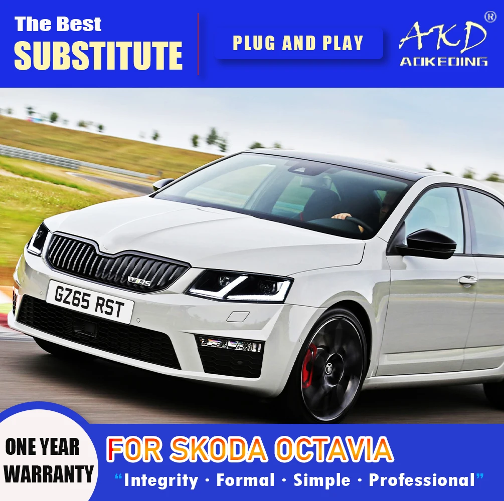 AKD Head Lamp for Skoda Octavia LED Headlight 2015-2017 Headlights Octavia DRL Turn Signal High Beam Angel Eye Projector Lens