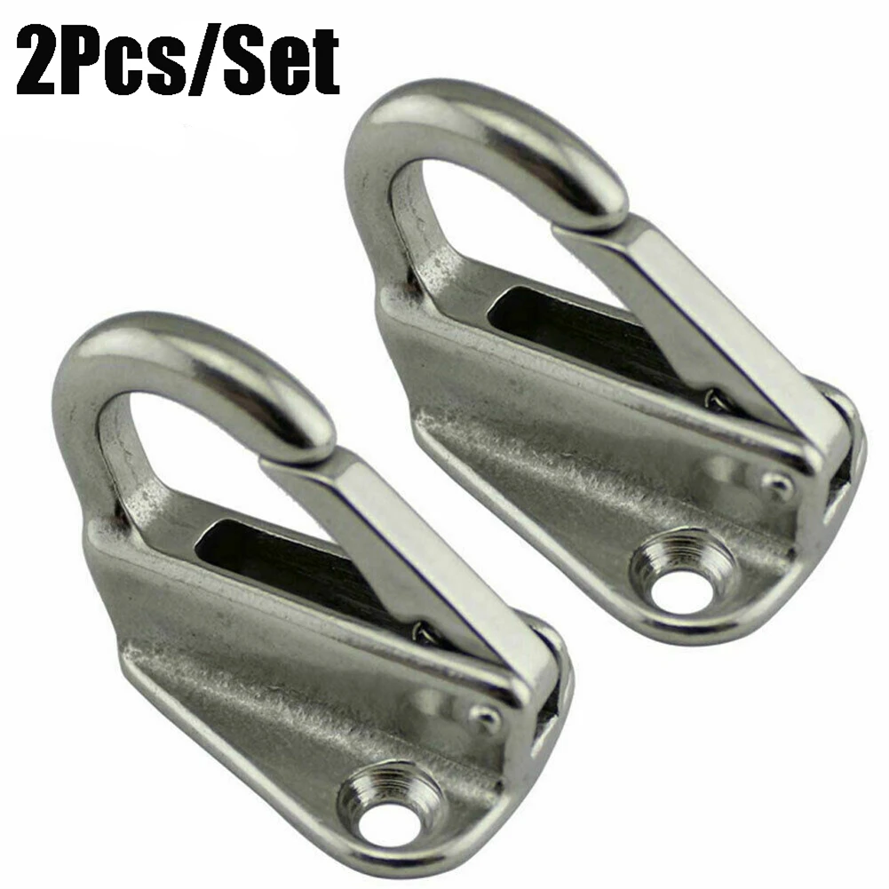 2 Pcs Set Marine 316 Stainless Steel Spring Snap Fending Hook Fender Boat Hardware Spring Locked Fender Hook Kit