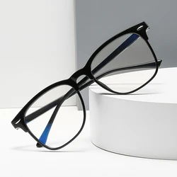 Montura de gafas de ordenador transparente para hombres y mujeres, gafas cuadradas Anti luz azul, gafas de bloqueo, gafas ópticas