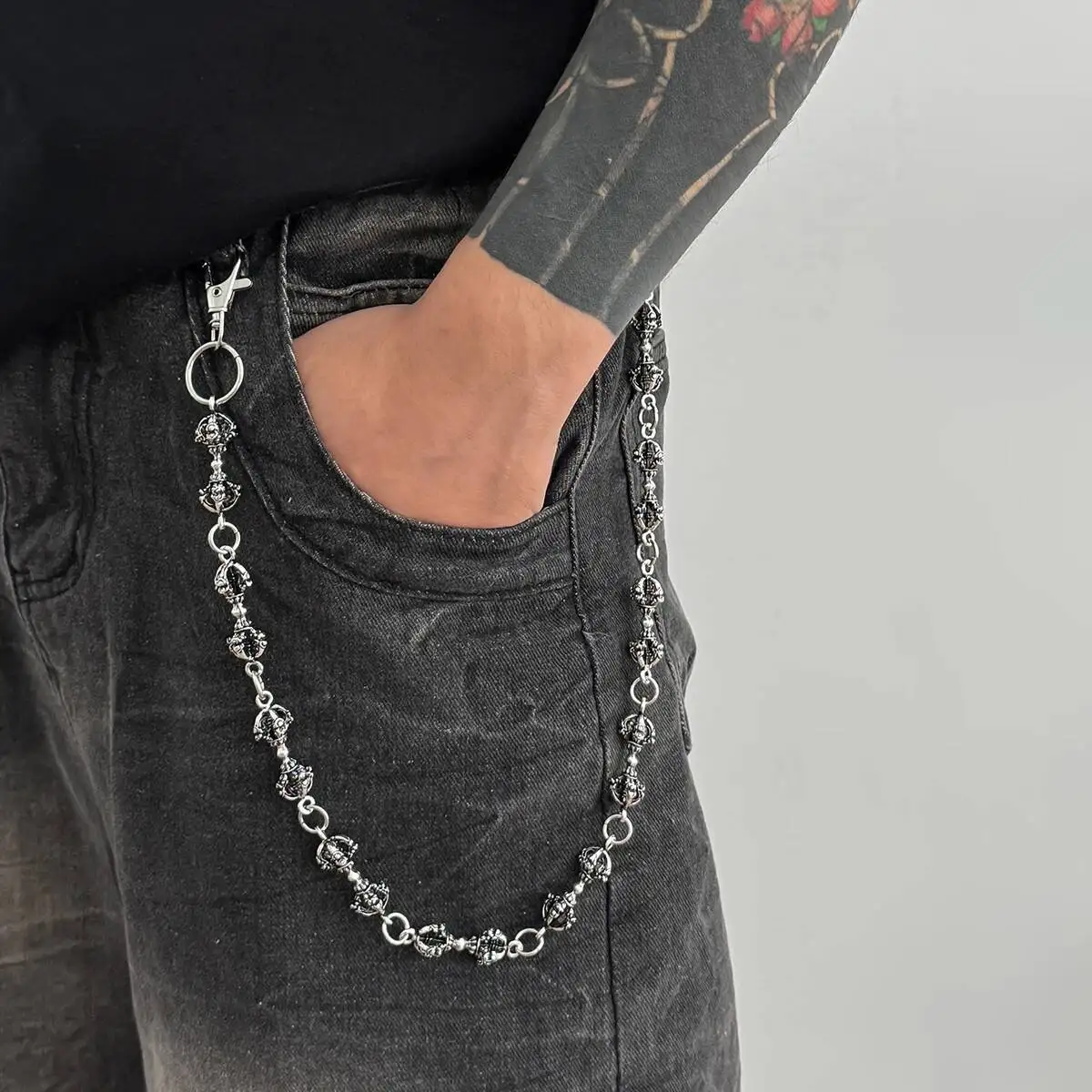 z hiphop punk varinha criativa chaveiro carteira cinto corrente homens goth calças hipster calça jean corrente jóias presente de halloween