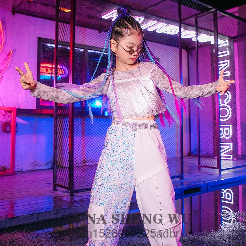 K-pop Stage Outfits Girls Fashion Show Suit Jazz Dance Costume Children's Clothes Hip-hop Runway Performance Show Street