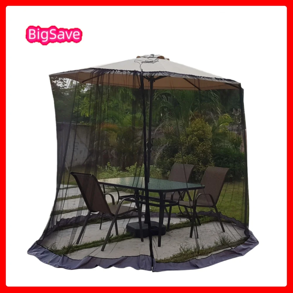 Patio Umbrella Screen Patio Umbrella Netting 230CM Height Polyester Mesh Parasol Protective Screen Fit 250-300CM Umbrellas