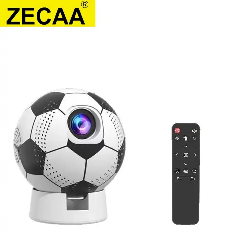 

ZECAA Full HD 720P 200 ANSI 4K 2.4G+5G Dual Band WiFi 6 Android 13 Portable Bluetooth 5.4 Smart Home Football Design Projector