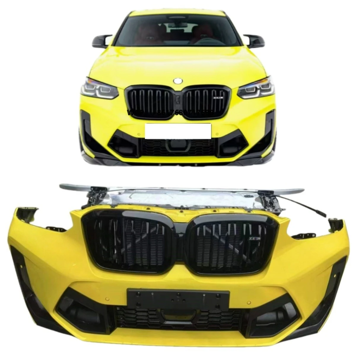 2019 for X4M F98 Sport Body Kit with Front Bumper Assembly Radiator Grille Fog Lamp ABS Material Cut-Outs Included