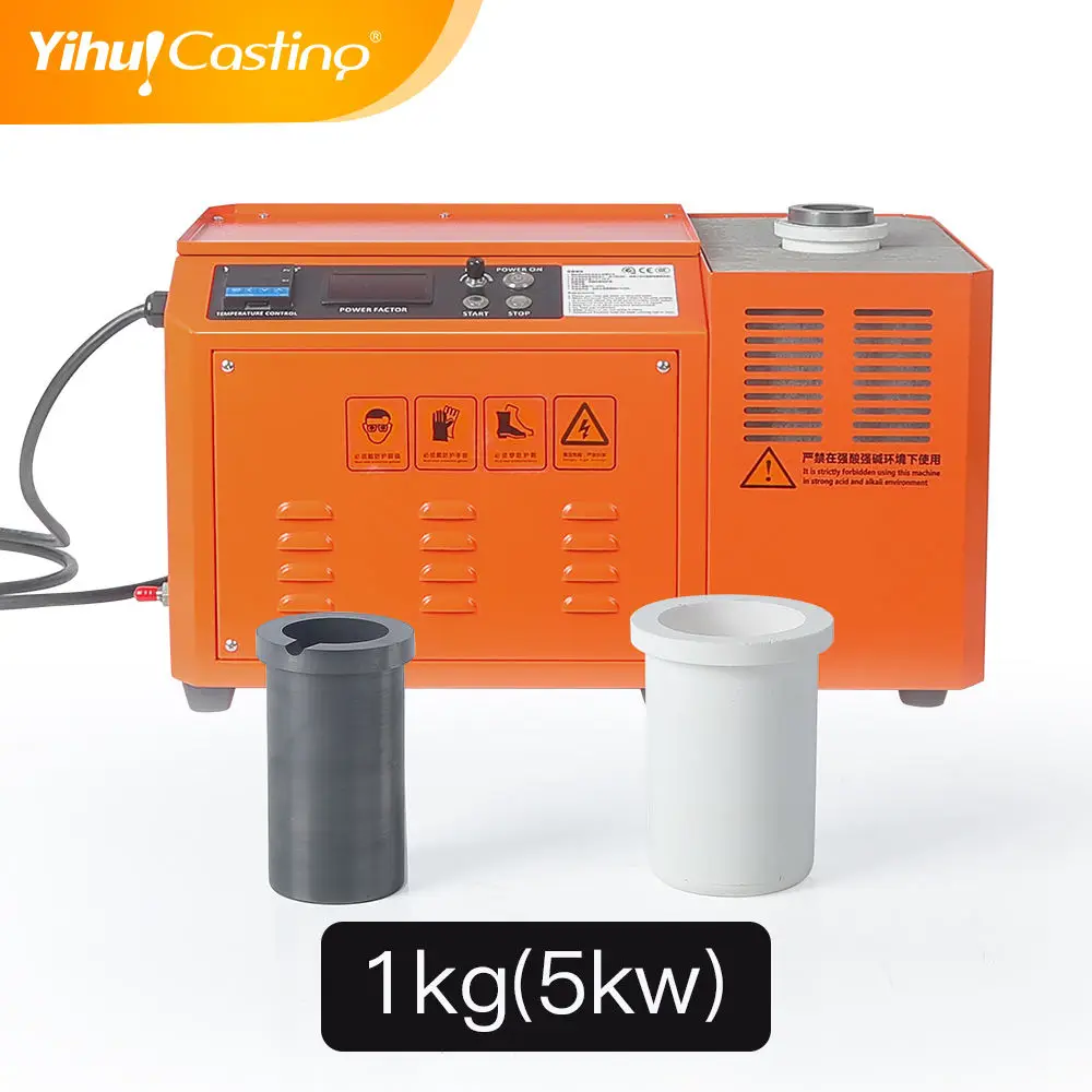 Yihui Brand 38KGS Gold Silver Crucible Furnace Electric Induction Metal Melting Machine ISO Certified 220V/1phase