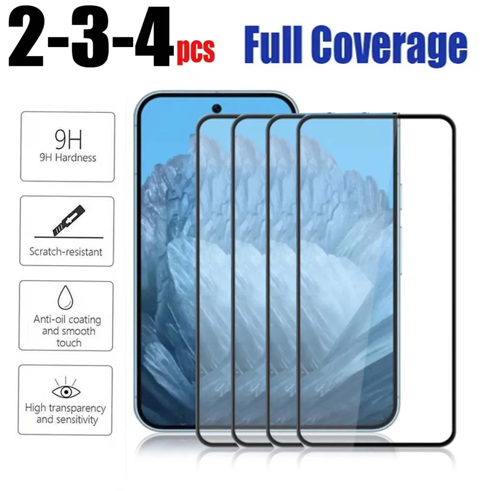 2-3-4PC Tempered Glass for Google Pixel 9 Pro XL Screen Protector Full Coverage Anti Break HD Hard Film with Black Edge