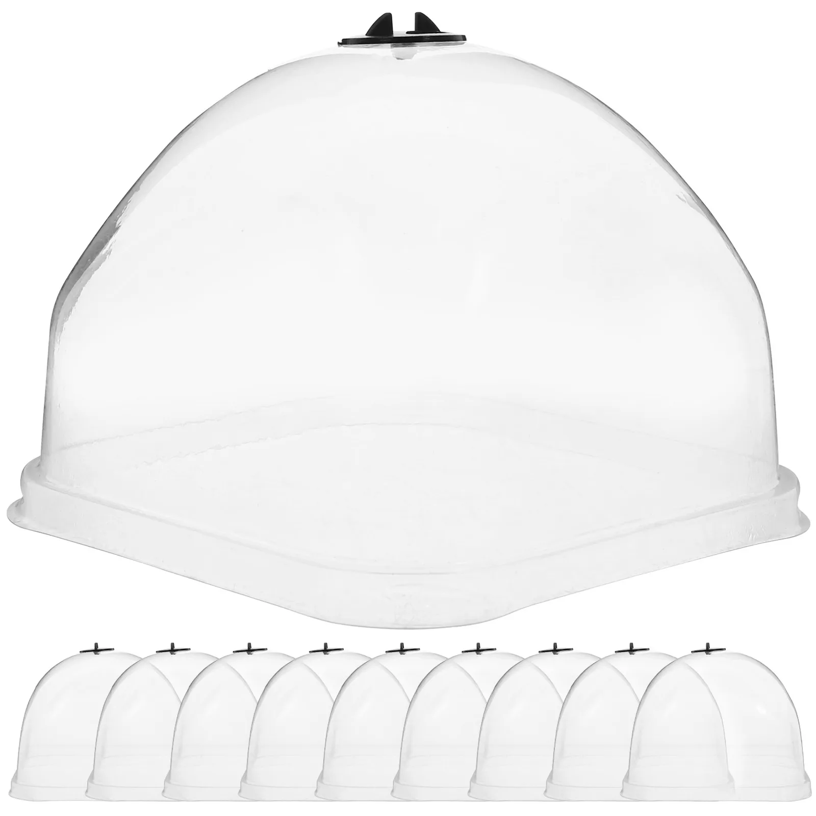 10Pcs Plant Protection Plastic Dome Garden Cloche Dome Transparent Humidity Cover Frost Protection for Plants Garden Cloche